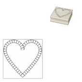 映画好きのハートイラストレーションスタンプ ラバースタンプ (押印)