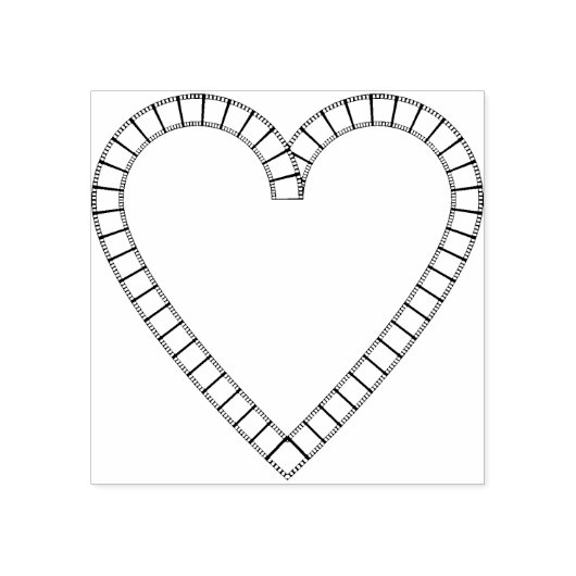 映画好きのハートイラストレーションスタンプ ラバースタンプ (インプリント)