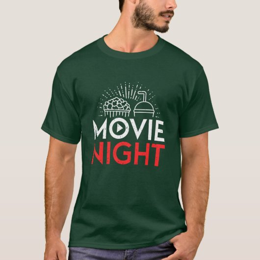 映画好きポップコーン映画館映画の夜ギフト Tシャツ (正面)