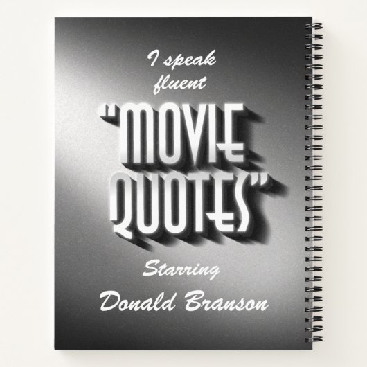 映画引用文パーソナライズされたジャーナル ノートブック (裏面)
