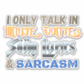 映画引用文、歌の歌詞、および皮肉ビニール シール (正面)