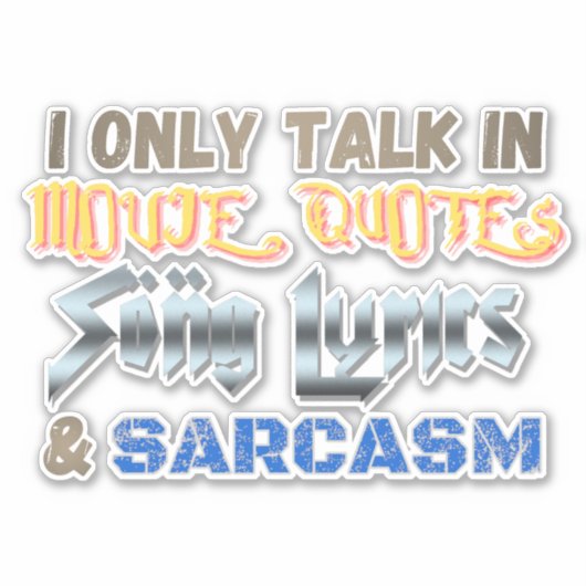 映画引用文、歌の歌詞、および皮肉ビニール シール (正面)