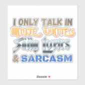 映画引用文、歌の歌詞、および皮肉ビニール シール (シート)