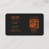 映画撮影カメラレンズ初期オレンジ ブラック 名刺 (裏面)