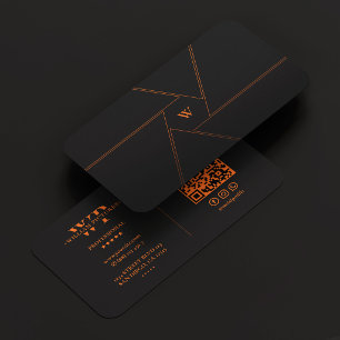 映画撮影カメラレンズ初期オレンジ ブラック 名刺