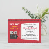 映画映写機映画の夜の誕生日パーティー 招待状 (スタンド正面)