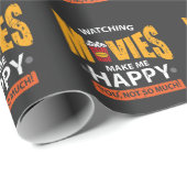 映画映画館の幸せなポップコーン ラッピングペーパー (ロールコーナー)