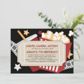 映画時間招待状-男の子または女の子のための… 招待状 (スタンド正面)