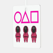 映画最高のタコイカのピンクゲームのシンボル メタルオーナメント (正面左)