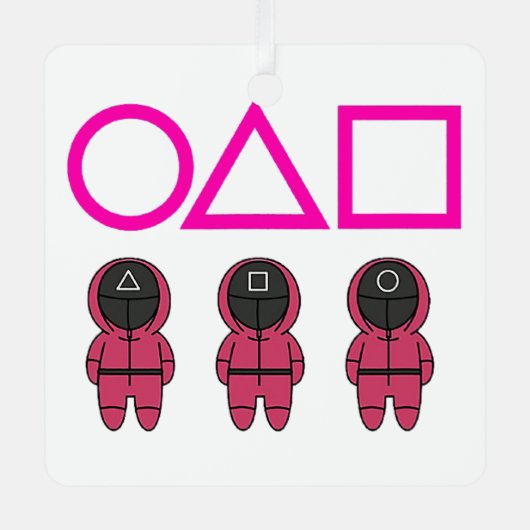 映画最高のタコイカのピンクゲームのシンボル メタルオーナメント (正面)