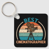 映画最高の撮影-レトロスタイルキーチェーン キーホルダー (正面)