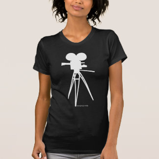 映画用カメラのシルエットのワイシャツ Tシャツ