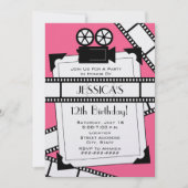 映画用カメラのフィルムおよび写真の誕生会の招待 招待状 (正面)