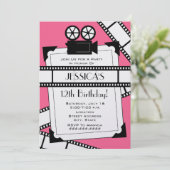 映画用カメラのフィルムおよび写真の誕生会の招待 招待状 (スタンド正面)