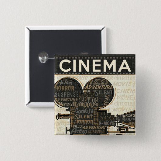 映画用カメラの巻き枠 缶バッジ (正面&裏面)