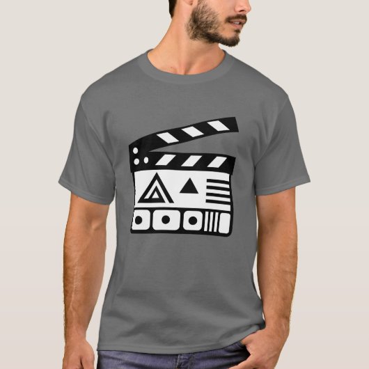 映画用クラッパーボード アイコン 映画風デザイン ヴィンテージ Tシャツ (正面)