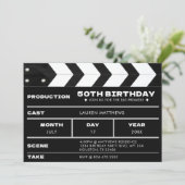 映画用クラッパーボード 50歳の誕生日パーティー 招待状 (スタンド正面)