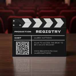 映画用クラッパーボードQRコード ウェディングギフトリスト エンクロージャーカード