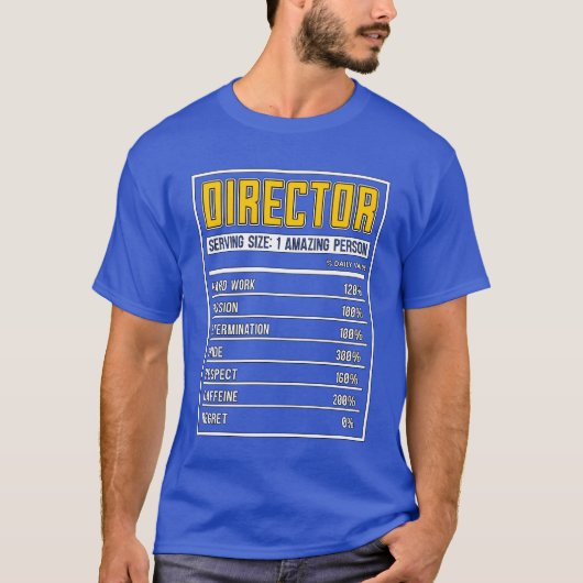 映画監督ディレクター栄養成分 映画 ムービー Tシャツ (正面)