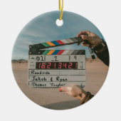 映画監督拍手のフィルムの映画館のカメラ セラミックオーナメント (正面)