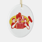 映画監督映画用カメラのクラッパーSoundman セラミックオーナメント (右)