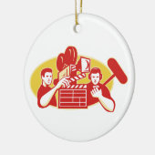 映画監督映画用カメラのクラッパーSoundman セラミックオーナメント (左)