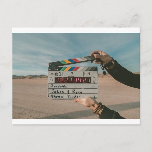 映画監督CLAPフィルムシネマカメラ ポストカード (正面)