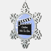 映画石板のクラッパーボード スノーフレークピューターオーナメント (右)