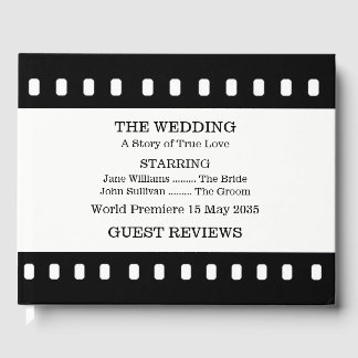 映画結婚テーマのゲストブックを持つ ゲストブック