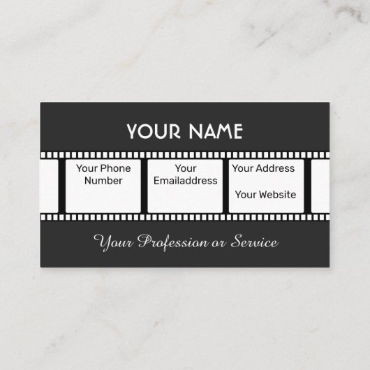 映画製作会社やビデオグラファー会社向け 名刺 (裏面)