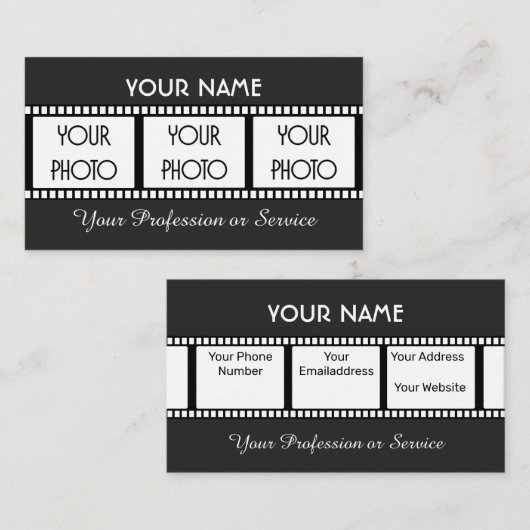 映画製作会社やビデオグラファー会社向け 名刺 (正面/裏面)