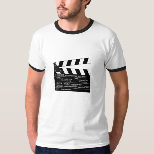 映画製作者のためのカスタマイズ可能なClapperboard Tシャツ (正面)
