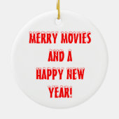 映画製作者のフィルムの石板の下見板映画オーナメント セラミックオーナメント (裏面)