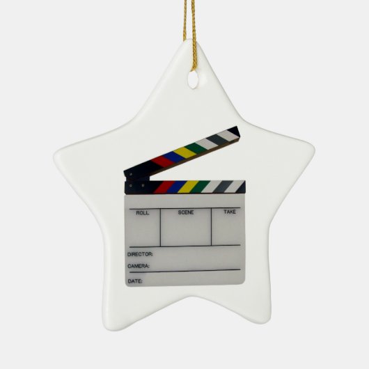 映画製作者の下見板の映画フィルムの石板のオーナメント セラミックオーナメント (右)