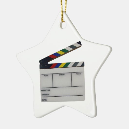 映画製作者の下見板の映画フィルムの石板のオーナメント セラミックオーナメント (左)