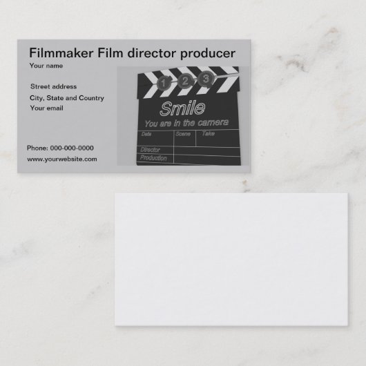 映画製作者の映画監督の生産者の名刺 名刺 (正面/裏面)