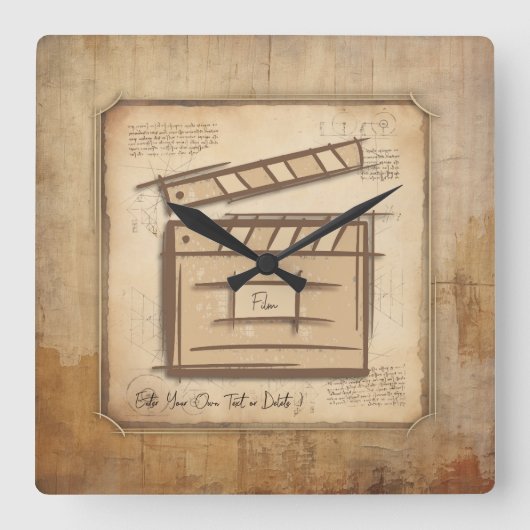 映画製作者、俳優、映画監督プロデューサーのギフトアイディア スクエア壁時計 (正面)