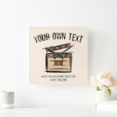 映画製作者、俳優、映画監督プロデューサーのギフトアイディア スクエア壁時計 (ホーム)