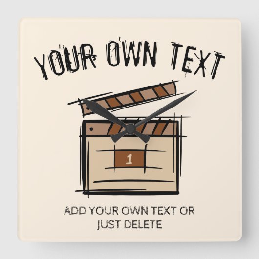 映画製作者、俳優、映画監督プロデューサーのギフトアイディア スクエア壁時計 (正面)