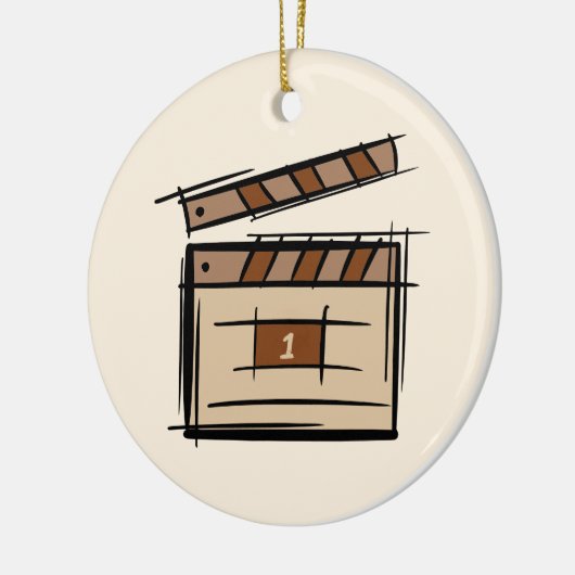 映画製作者、俳優、映画監督プロデューサーのギフトアイディア セラミックオーナメント (左)