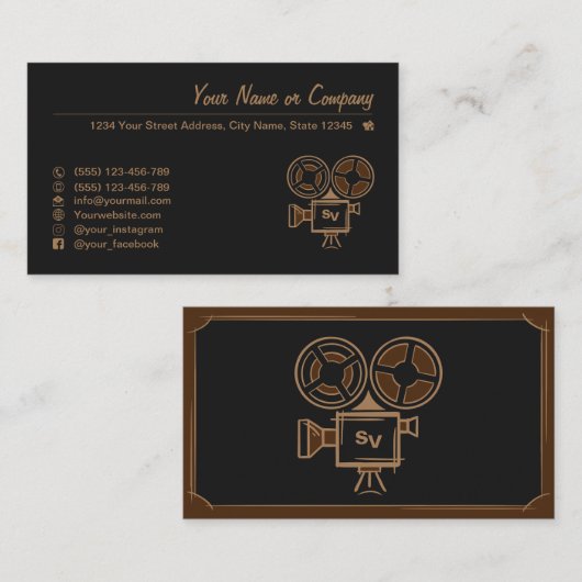 映画製作者、映画製作者、監督、俳優。 名刺 (正面/裏面)