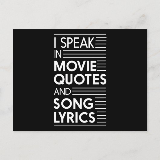 映画話の引用文と歌の歌詞に携わる ポストカード (正面)