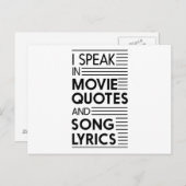 映画話の引用文と歌の歌詞に携わる ポストカード (正面/裏面)