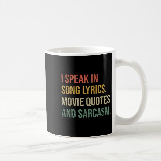 映画話の引用文の歌の歌詞と皮肉Flに入った コーヒーマグカップ (右)