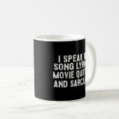 映画話の引用文の歌の歌詞と皮肉T- コーヒーマグカップ (正面右)