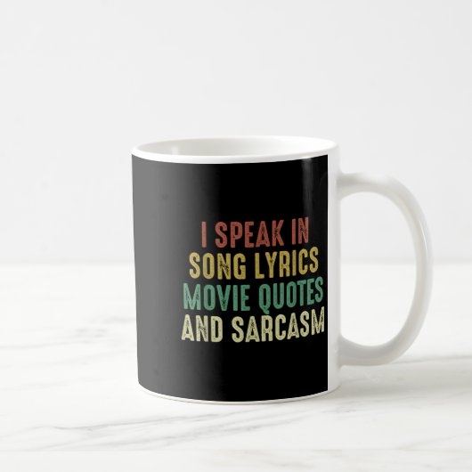 映画話の引用文の歌の歌詞と皮肉Viで コーヒーマグカップ (右)