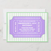 映画誕生パーティー紫緑 招待状 (裏面)