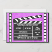 映画誕生会の下見板の紫色 招待状 (正面)