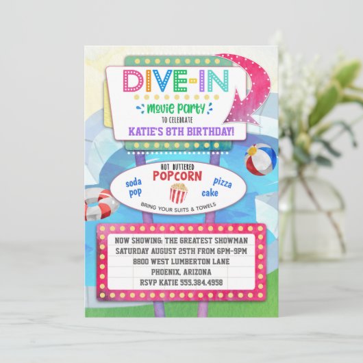 映画誕生日のパーティの招待状の飛び込み 招待状 (スタンド正面)