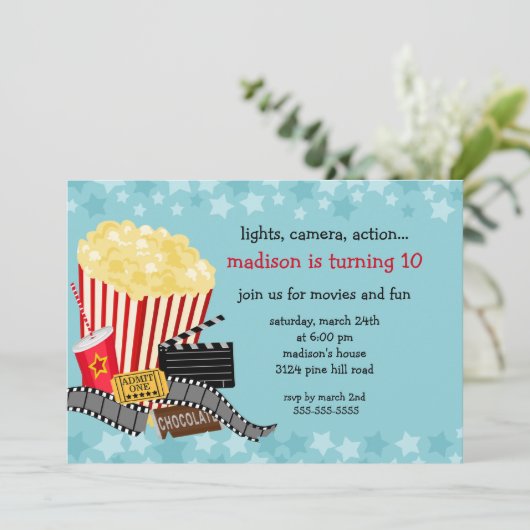 映画誕生日のパーティの招待状 招待状 (スタンド正面)